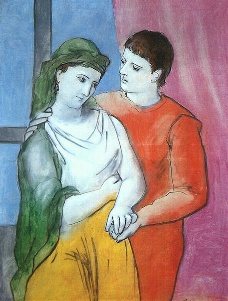 Pablo Picasso Classical Oil Painting Couples Lovers Les Amoureux - Click Image to Close